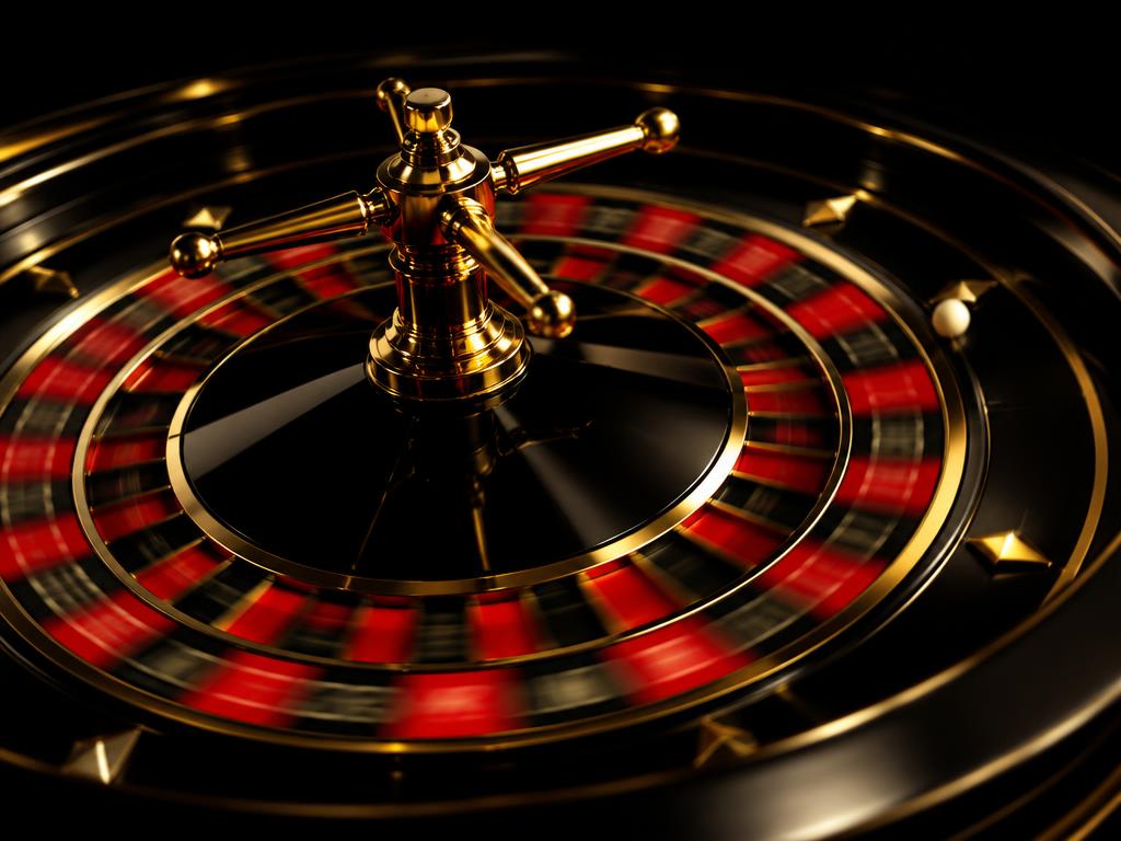 Drehendes Roulette-Rad mit Goldakzenten